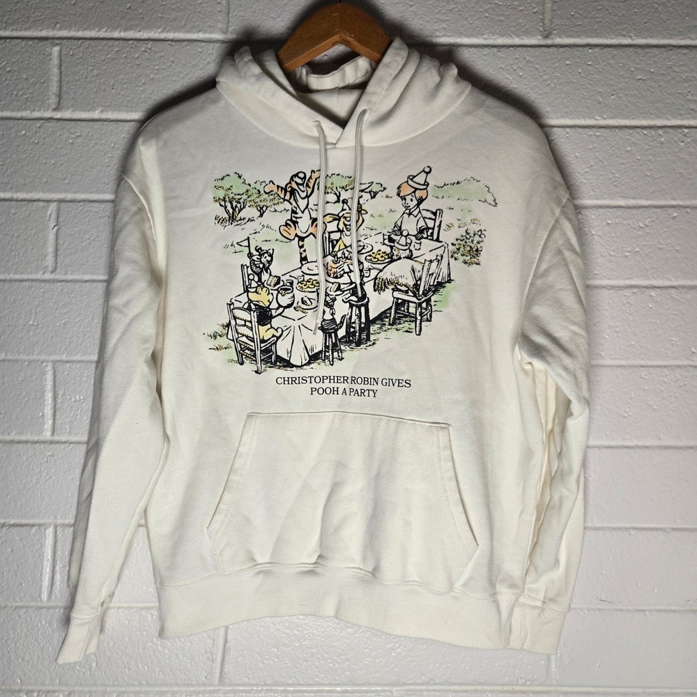 Disney Winnie the Pooh Hoodie Adult Medium Christopher Robin Graphic Sketch